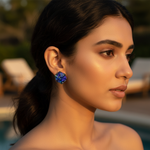 Load image into Gallery viewer, Mystic Topaz Gemstone Stud Earrings | Hexagon Earrings | Gift
