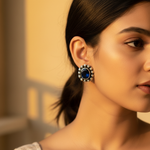 Load image into Gallery viewer, 925 Silver Blue Sapphire Stud Earrings for Women | Gift
