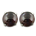 将图像加载到图库查看器中， Silver Stud Earrings | Round Gemstone Studs for Women
