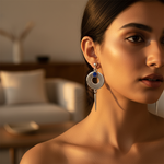 Load image into Gallery viewer, Pendientes colgantes de piedra azul en plata 925 para mujer | Regalo
