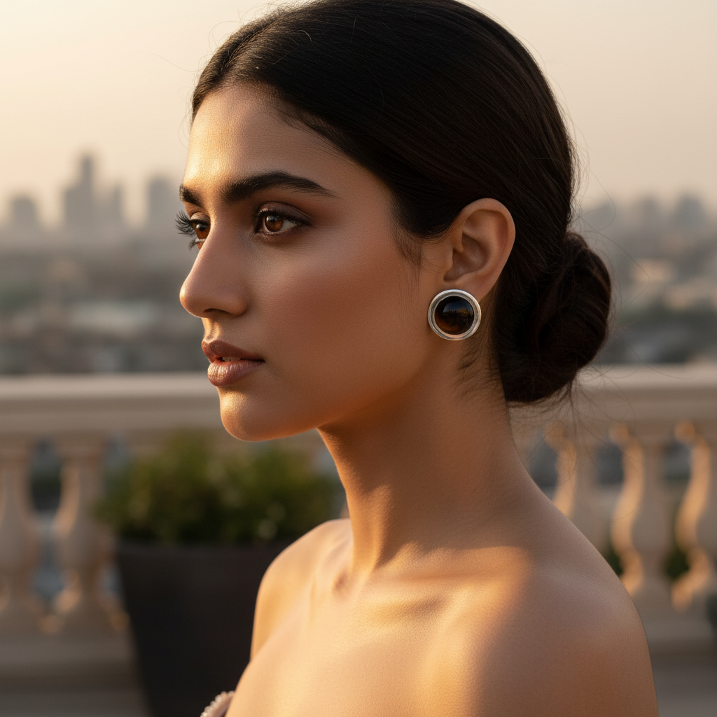 Tiger Eye Stud Earrings | Gemstone Jewelry for Women