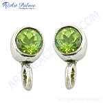 Load image into Gallery viewer, 925 sterling silver drop earrings featuring bright green peridot gemstones, perfect for women.
