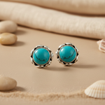 将图像加载到图库查看器中， 925 Silver Turquoise Stud Earrings for Women | Gift Jewelry
