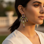 Load image into Gallery viewer, 925 Silver Amethyst &amp; Peridot Dangle Earrings for Women
