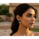 将图像加载到图库查看器中， 925 Silver Lapis Lazuli Stud Earrings for Women | Daily Wear
