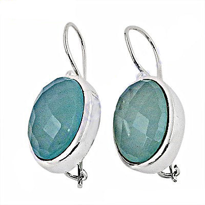 925 Silver Blue Chalcedony Earrings for Women | Dangle Earrings