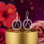 Load image into Gallery viewer, Pendientes de lágrima de granate en plata 925 para mujer | Joyas colgantes
