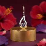 Load image into Gallery viewer, 925 Silver Teardrop Earrings with Amethyst Gemstone | For Women
