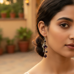 Load image into Gallery viewer, 925 Silver Garnet Drop Earrings for Women | Dangle Jewelry
