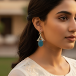 将图像加载到图库查看器中， 925银蓝色玉髓耳环（女士款）| 礼品首饰
