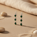Load image into Gallery viewer, 925 Silver Green Gemstone Drop Earrings for Women | Gift
