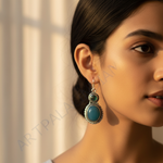 将图像加载到图库查看器中， 925银蓝色玉髓耳环 | 女士珠宝礼品
