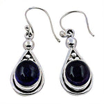 Load image into Gallery viewer, 925 Silver Teardrop Earrings with Blue Gemstone | Women's Jewelry
