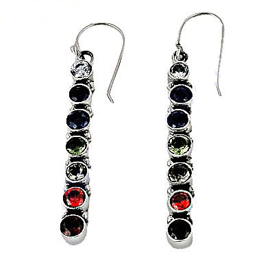 925 Silver Gemstone Drop Earrings for Women | Colorful Jewelry