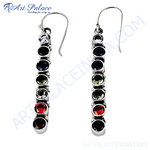 Load image into Gallery viewer, 925 sterling silver drop earrings with colorful gemstones, perfect for women
