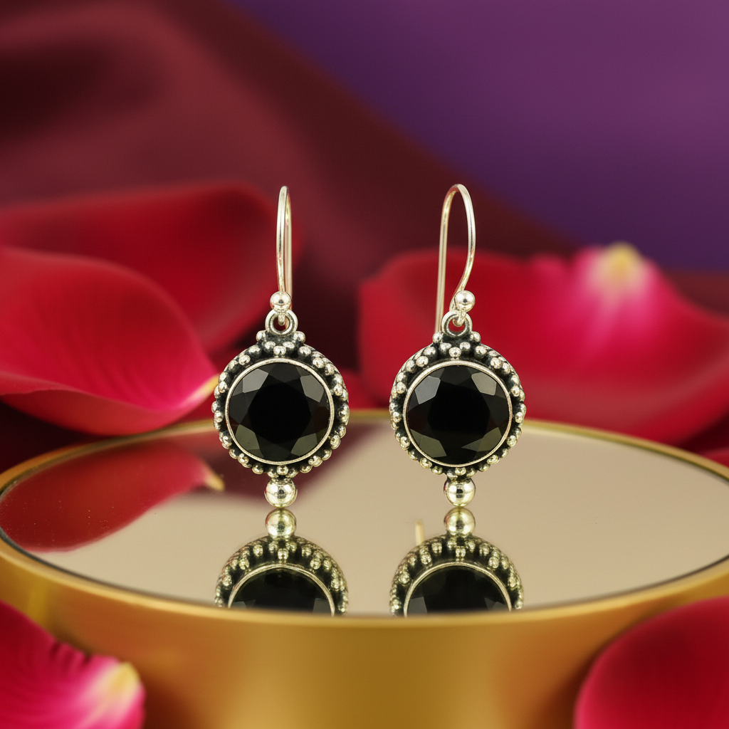 925 silver black onyx dangle earrings for women | gift