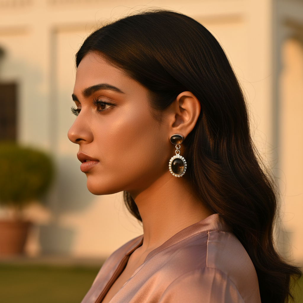 925 Silver Gemstone Drop Earrings for Women | Dangle Earrings