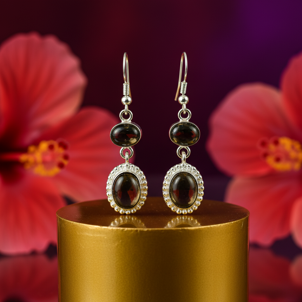 925 Silver Gemstone Drop Earrings for Women | Dangle Earrings