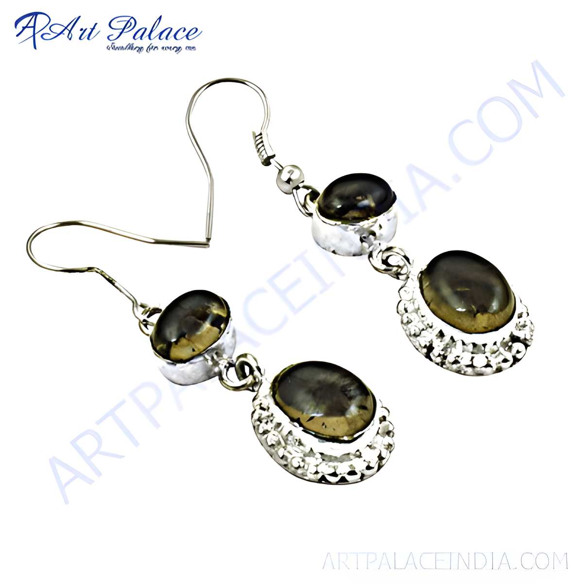 925 sterling silver drop earrings featuring oval cut gemstones for women