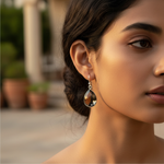将图像加载到图库查看器中， Smoky Quartz Teardrop Earrings in Sterling Silver for Women
