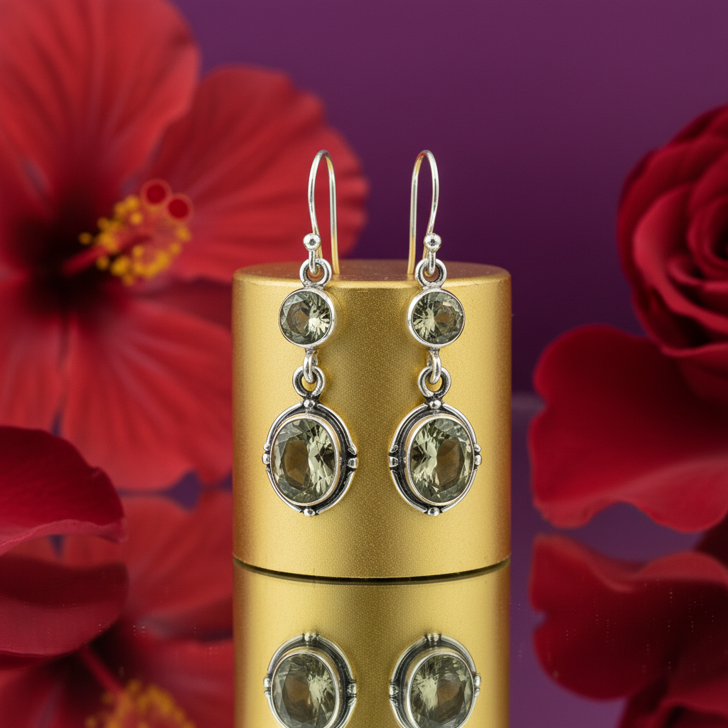 925 Silver Smoky Quartz Drop Earrings for Women | Gemstone Jewelry