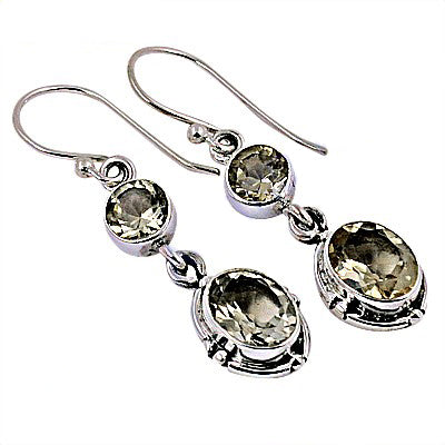 925 Silver Smoky Quartz Drop Earrings for Women | Gemstone Jewelry