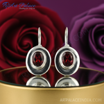 Load image into Gallery viewer, 925 Silver Garnet Drop Earrings for Women | Gemstone Jewelry
