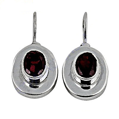 925 Silver Garnet Drop Earrings for Women | Gemstone Jewelry