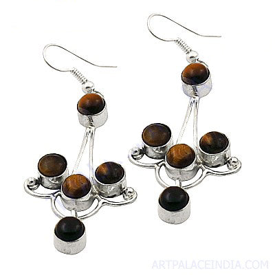 925 Silver Tiger Eye Earrings for Women | Gemstone Jewelry
