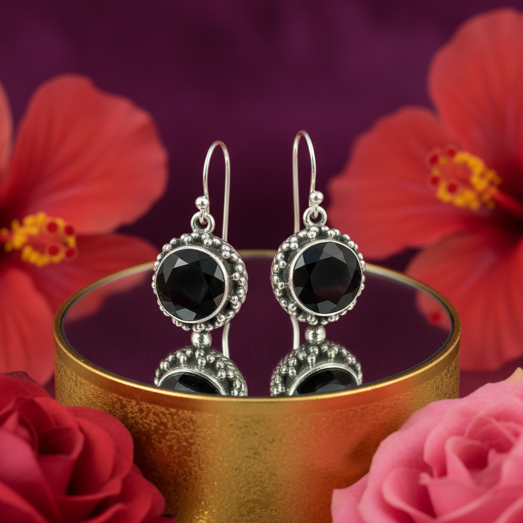 925 sterling silver black onyx earrings for women | daily wear