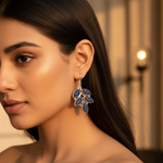 Load image into Gallery viewer, 925 Silver Lapis Lazuli Leaf Earrings for Women | Gemstone Jewelry
