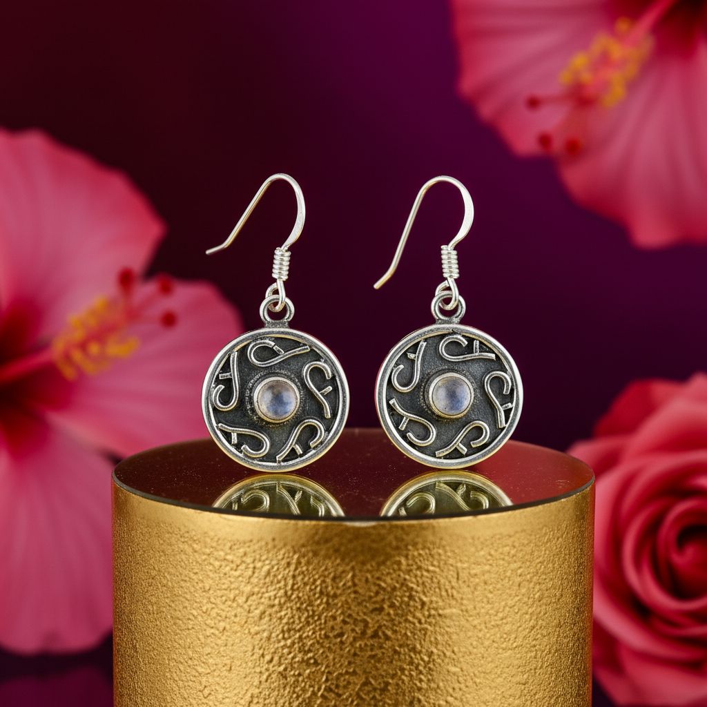 925 Silver Moonstone Earrings | Celtic Knot Design for Women