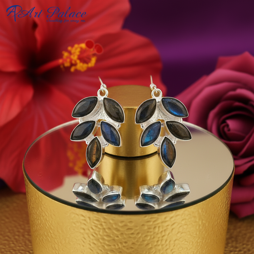 925 Silver Labradorite Earrings for Women | Gemstone Jewelry