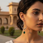 Load image into Gallery viewer, 925 Silver Malachite Drop Earrings for Women | Green Gemstone Jewelry
