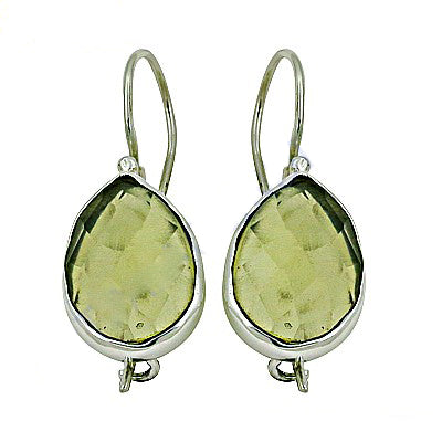 925 Silver Lemon Quartz Teardrop Earrings for Women