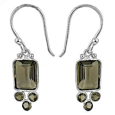925 silver smoky quartz earrings for women | gemstone jewelry