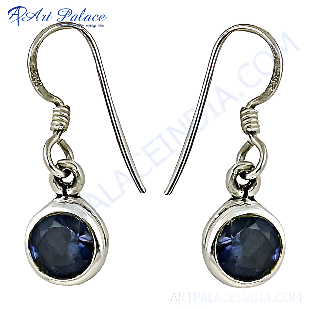 925 Silver Blue Sapphire Earrings for Women | Daily Wear Jewelry