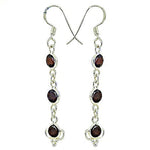 将图像加载到图库查看器中， 925 Silver Garnet Drop Earrings for Women | Gemstone Jewelry
