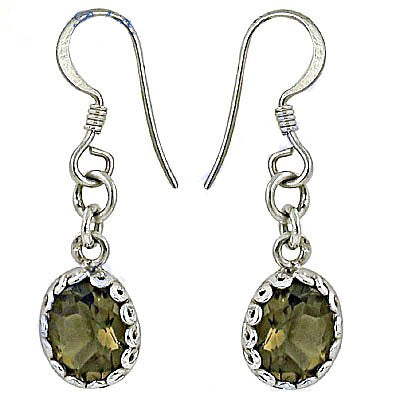 925 silver smoky quartz earrings for women | dangle jewelry