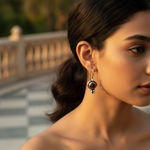 将图像加载到图库查看器中， 925 Silver Garnet Earrings for Women | Dangle Earrings
