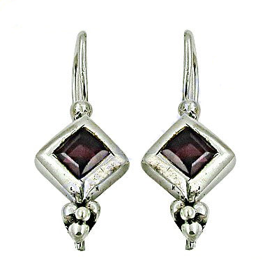 925 Silver Garnet Drop Earrings for Women | Gemstone Jewelry