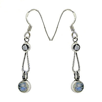 925 Silver Moonstone Drop Earrings for Women | Dainty Jewelry