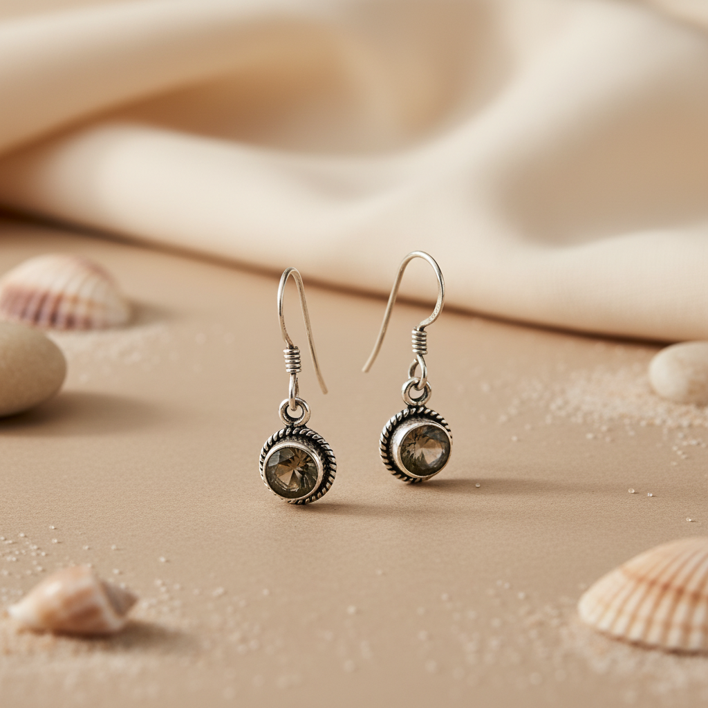 925 Silver Smoky Quartz Earrings for Women | Dangle Jewelry