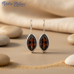Load image into Gallery viewer, Pendientes de cuarzo ahumado en plata 925 para mujer | Joyería con piedras preciosas
