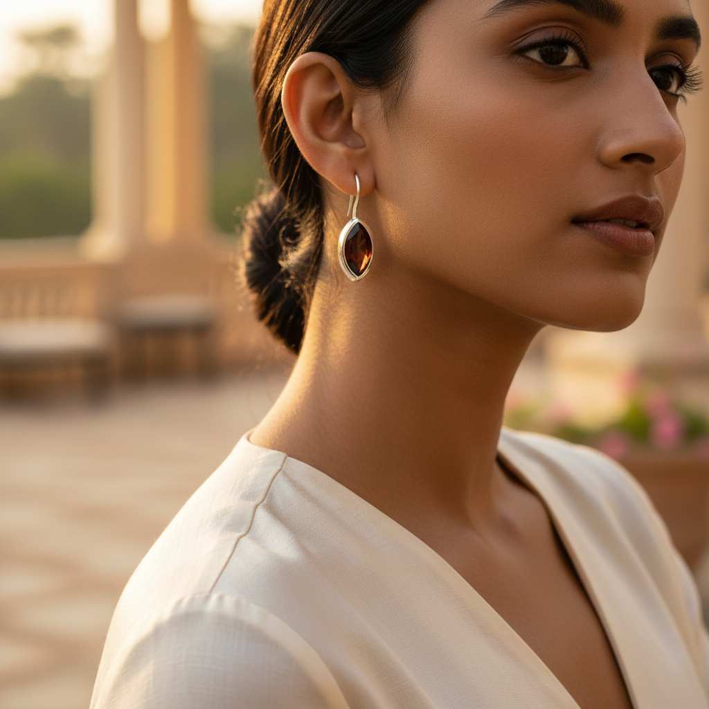 925 Silver Smoky Quartz Earrings for Women | Gemstone Jewelry