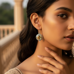 将图像加载到图库查看器中， 925纯银黄水晶耳环（女士款）| 垂坠式耳环
