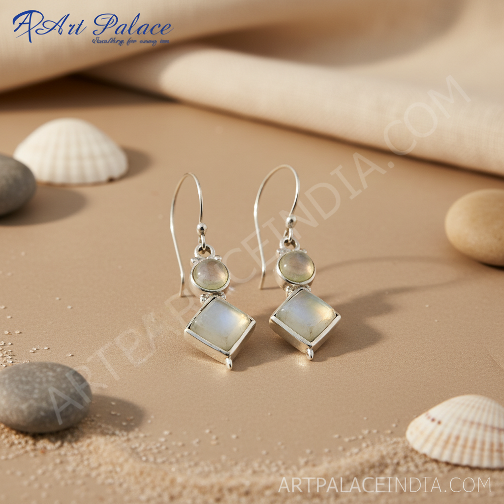 925 Silver Moonstone Drop Earrings for Women | Dangle Earrings