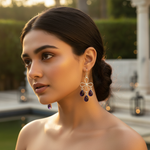 Load image into Gallery viewer, Silver Flower Amethyst Dangle Earrings for Women | Gift
