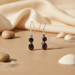 Load image into Gallery viewer, 925 Silver Garnet Drop Earrings for Women | Gemstone Jewelry
