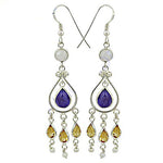 Load image into Gallery viewer, 925 Silver Gemstone Dangle Earrings for Women | Citrine Jewelry
